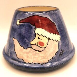 Santa Candle Topper Shade Nola Watkins Collection Hand painted Ceramic Christmas